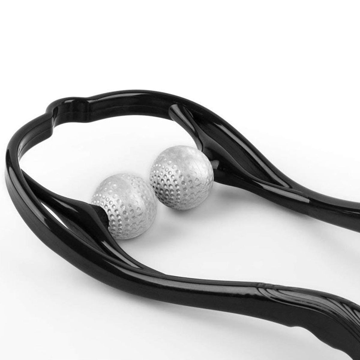 Masseur cervical Shiatsu manuel FITPERT, balles grises texturées, cadre en U flexible.