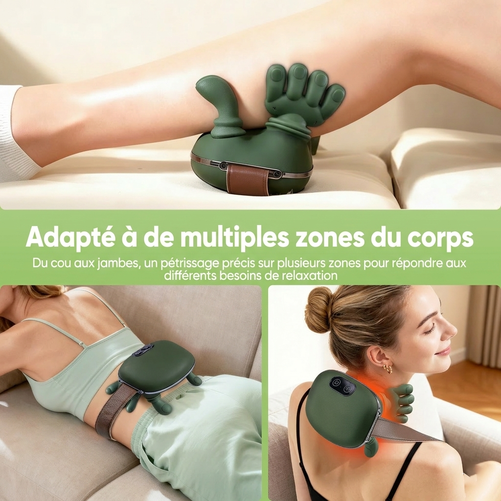 Masseur Cervical Sans Fil "Confort Zen" – Technologie de Pétrissage Doux et Chaleur Apaisante